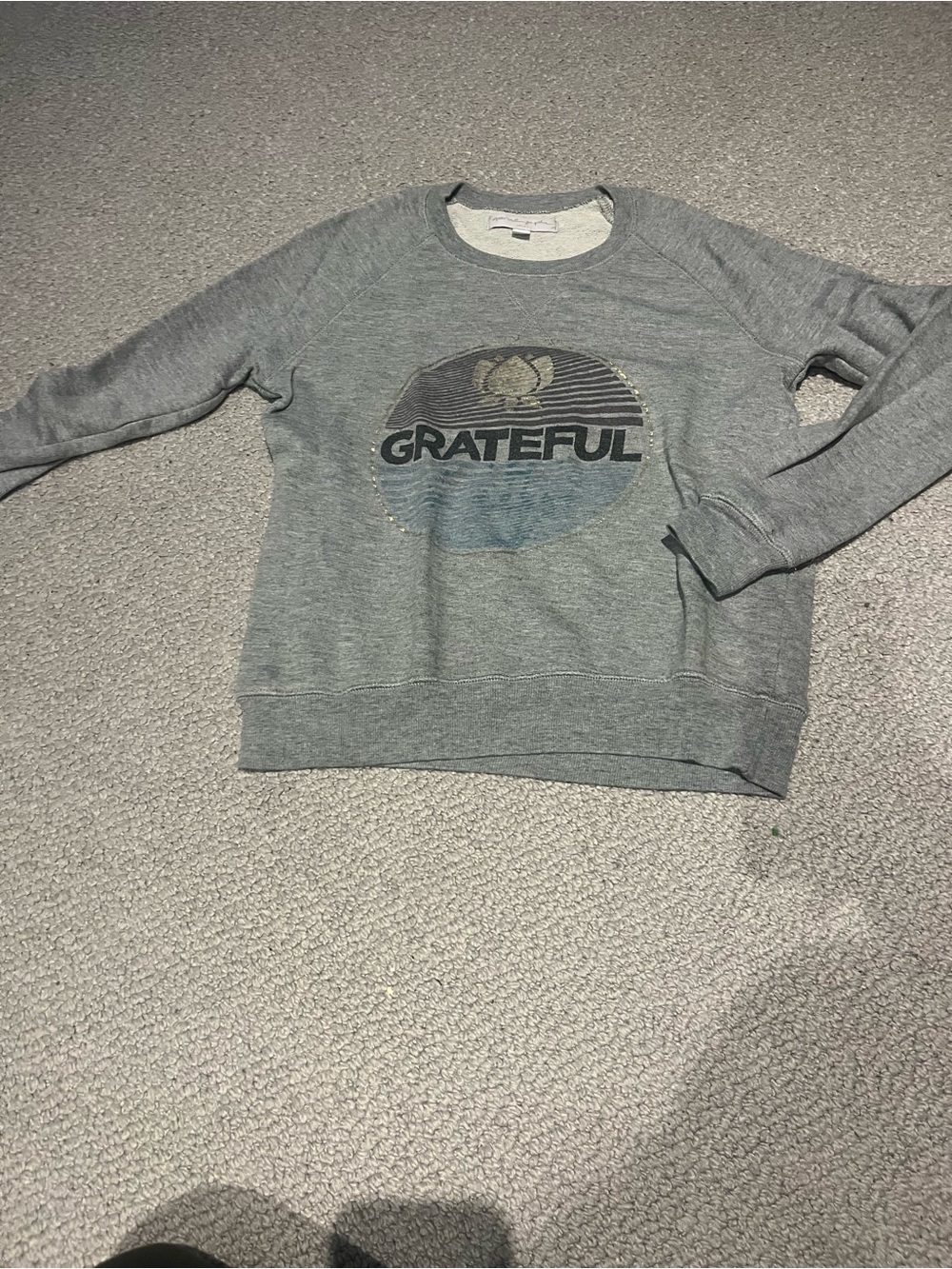 Spiritual Gangster Grateful Graphic Crewneck Sweatshirt - Gray size Small